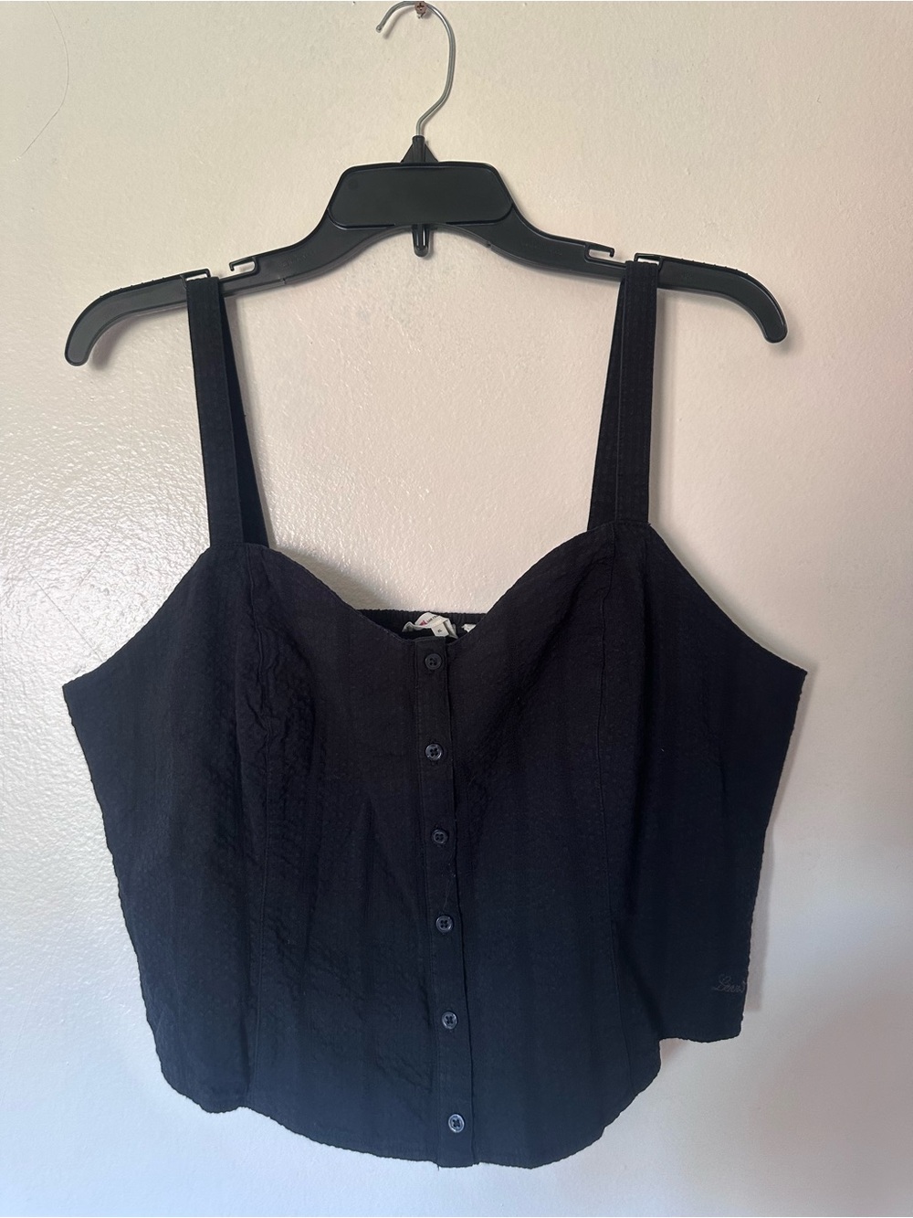 Levi's Black Button-Front Cropped Camisole